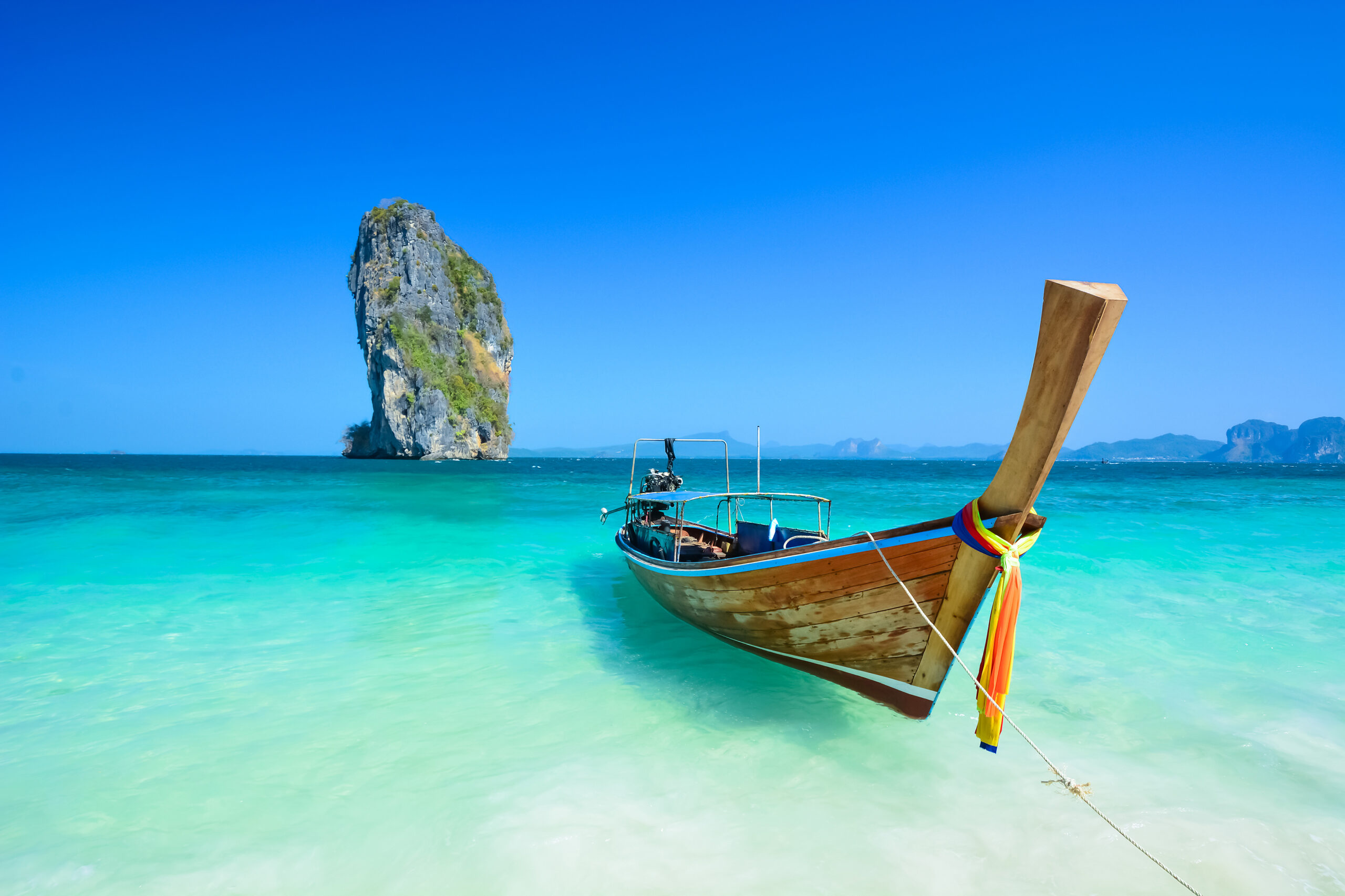 The famous Maya Bay in Thailand featured in Leonardo DiCaprio's