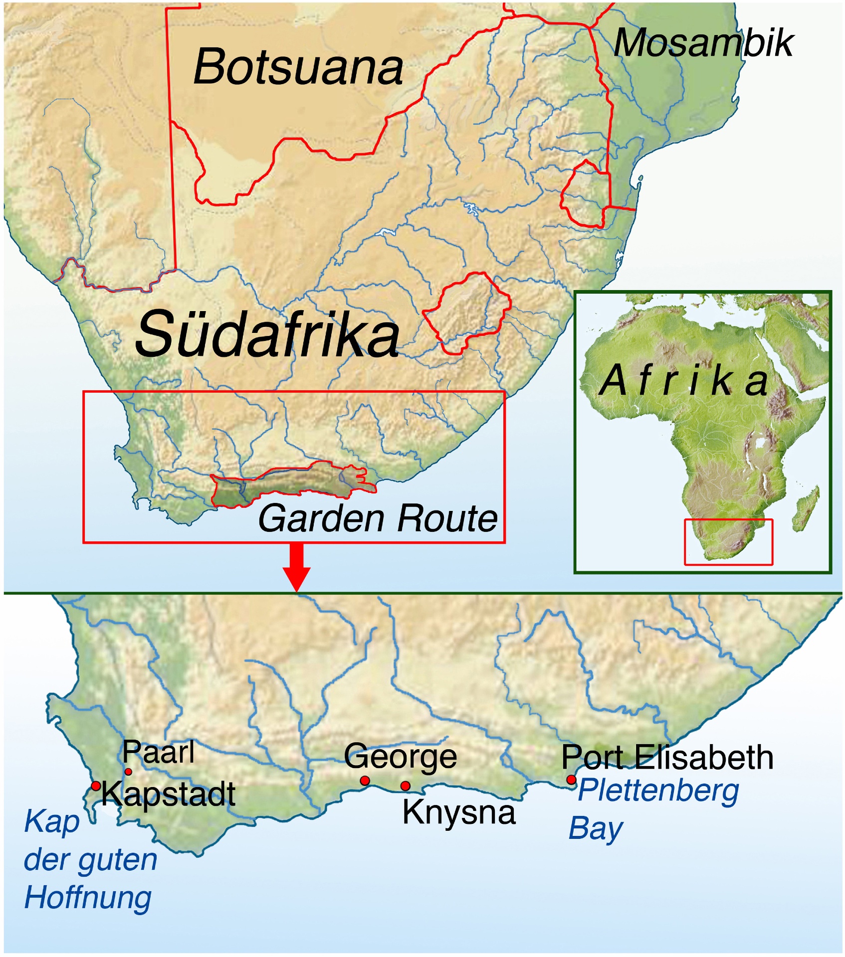 Garden Route map