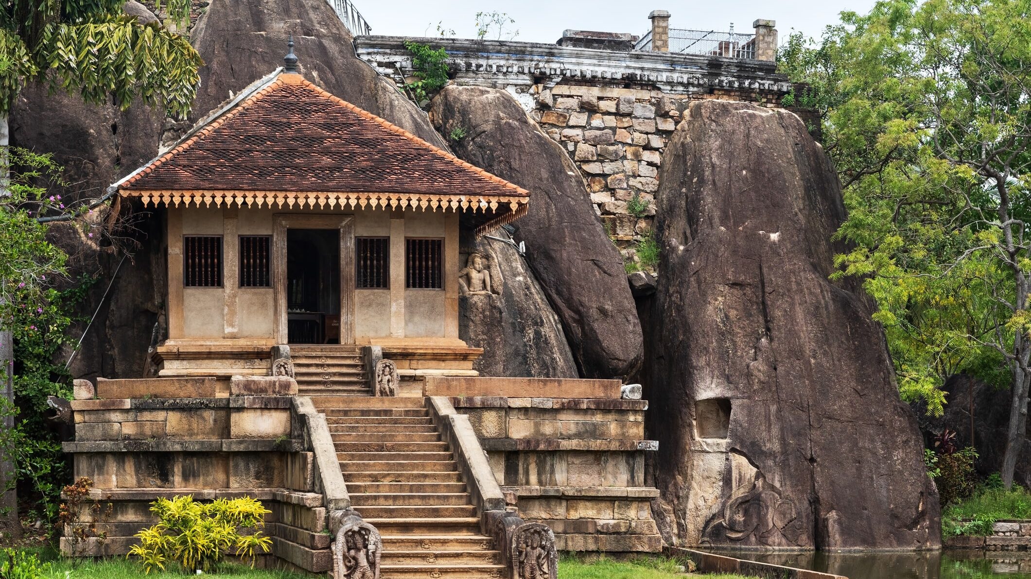 Buddhist cave temple at the Sacred City of Anuradhapura, Sri Lanka
