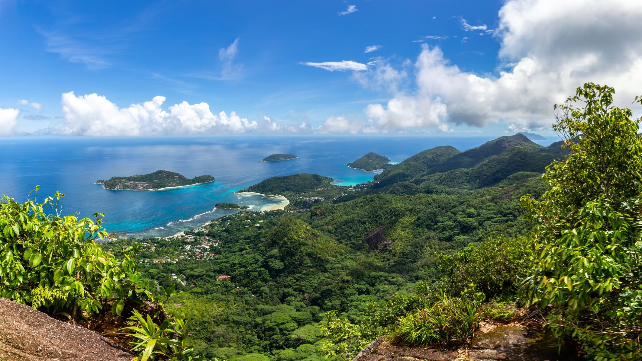 Mahe Island, Seychelles, coastline from Morne Blanc View Point