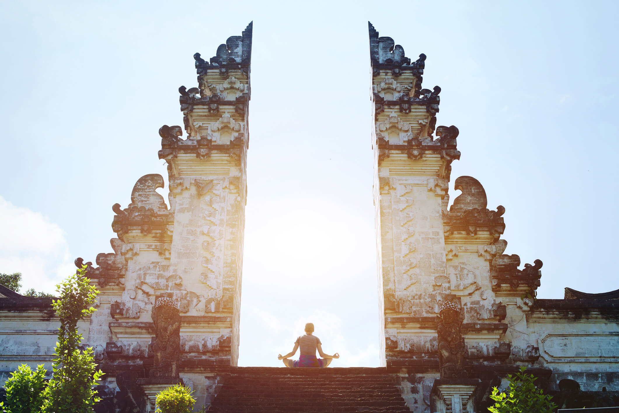 Bali temple meditation