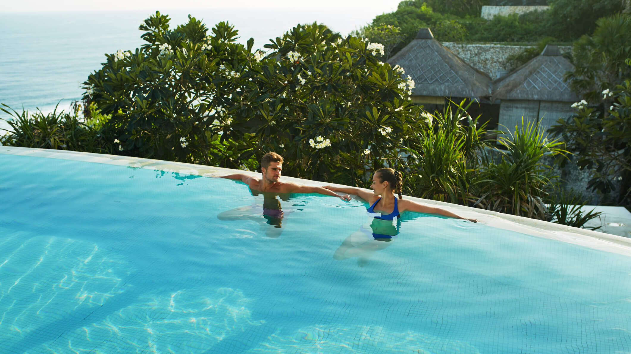 Fiji Infinity pool resort couple