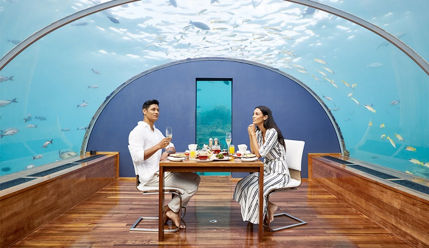 Ithaa Undersea Restaurant a best underwater restaurant in Maldives