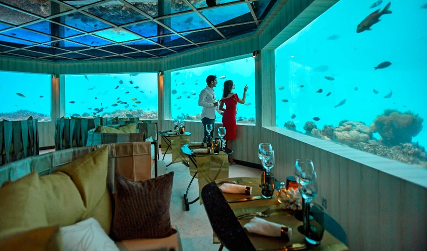 M6M Restaurant a best underwater restaurant in Maldives