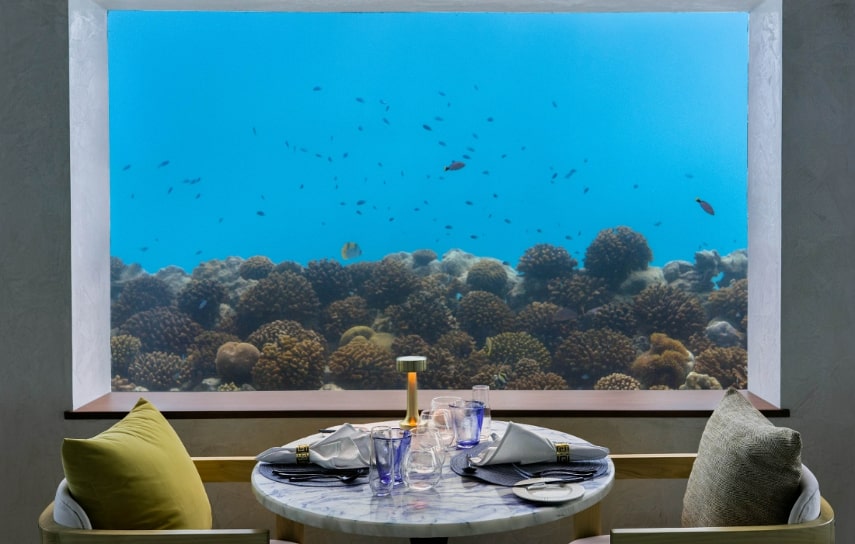 Only Blu Under Ocean Restaurant a best underwater restaurant in Maldives