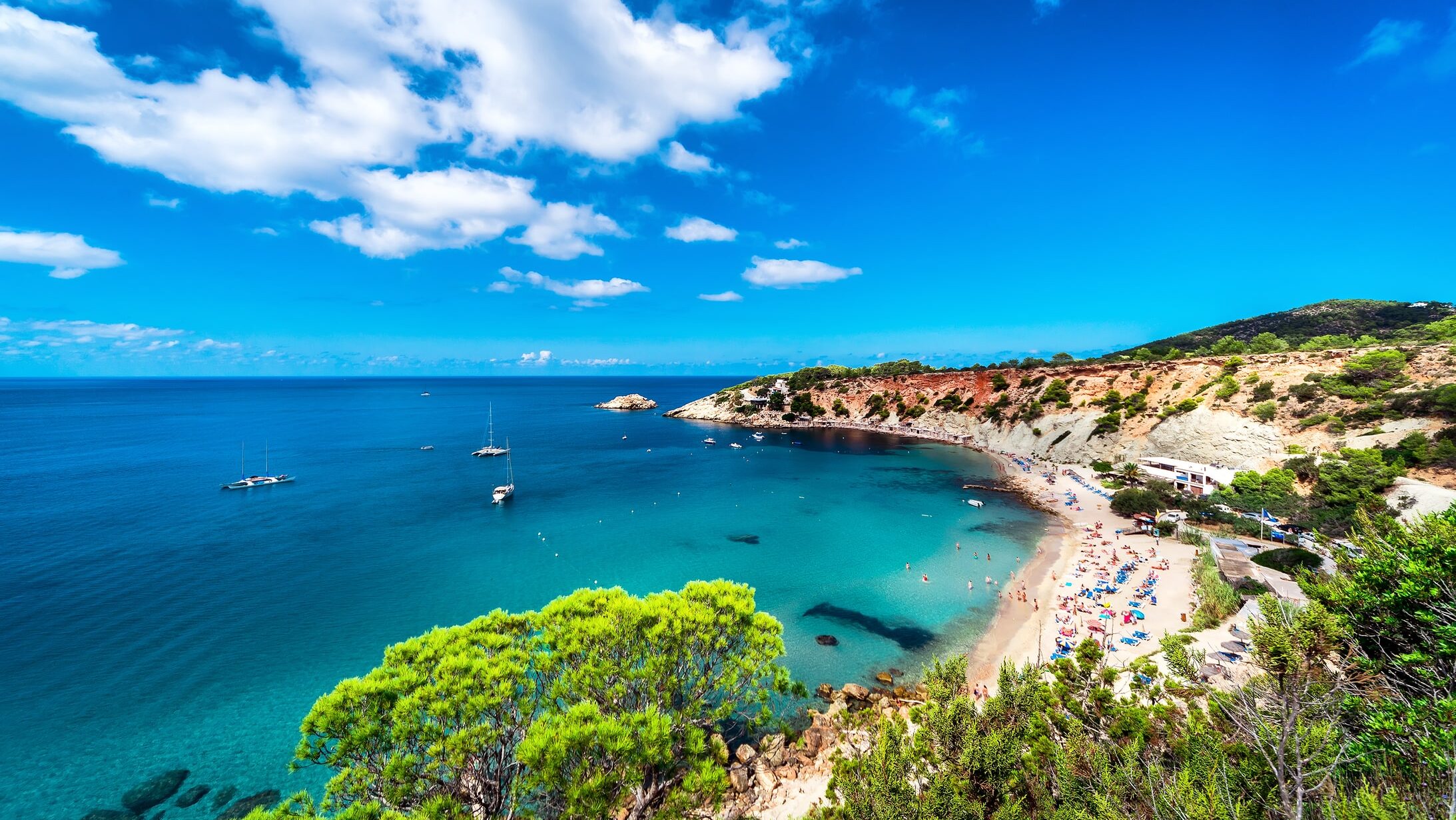 Cala d Hort beach of Ibiza, Spain