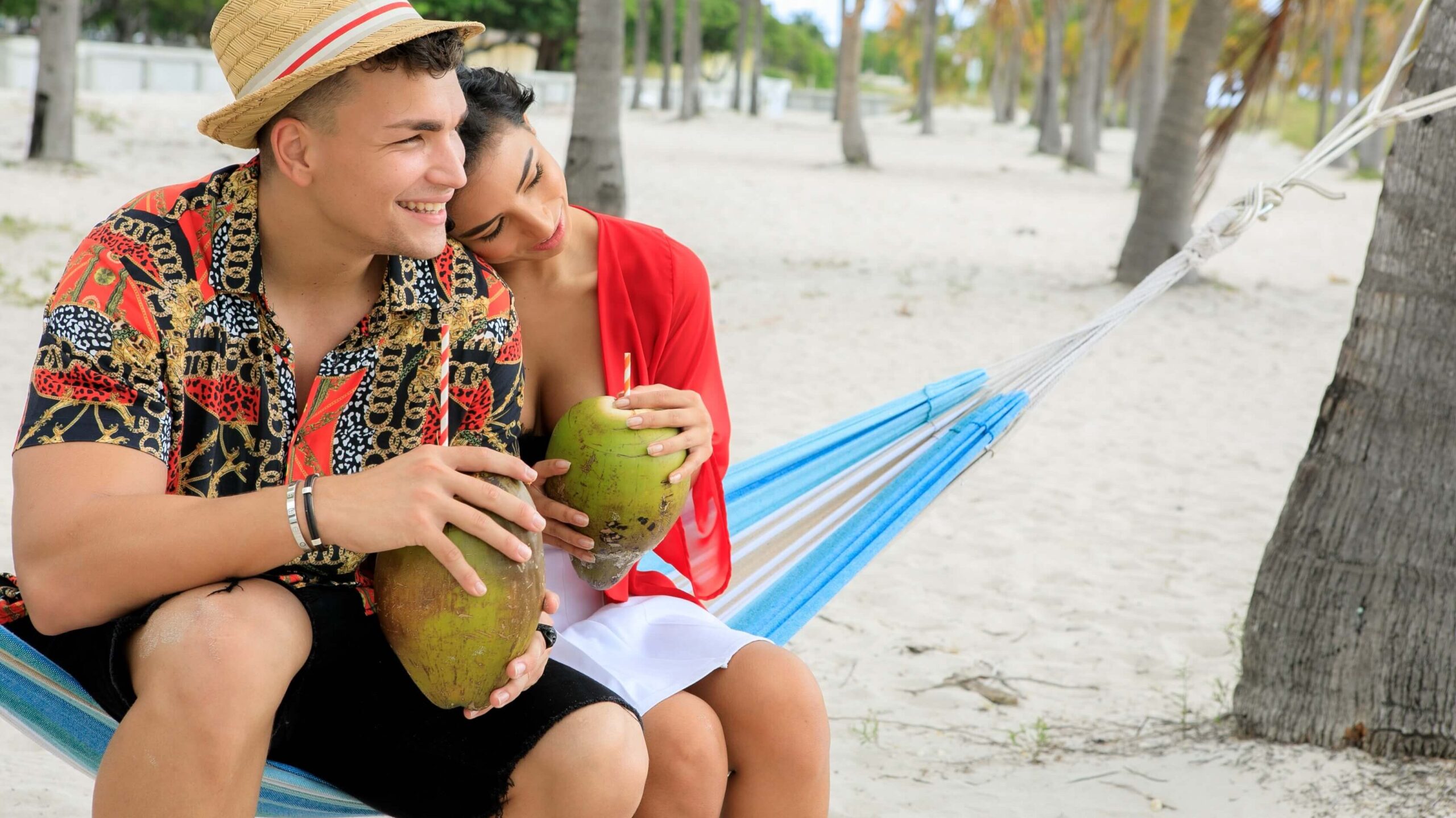 Couple on a beach in Cuba