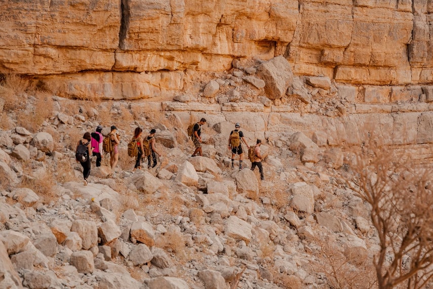 Embark on an exhilarating hike through the rugged Wadi Shawka