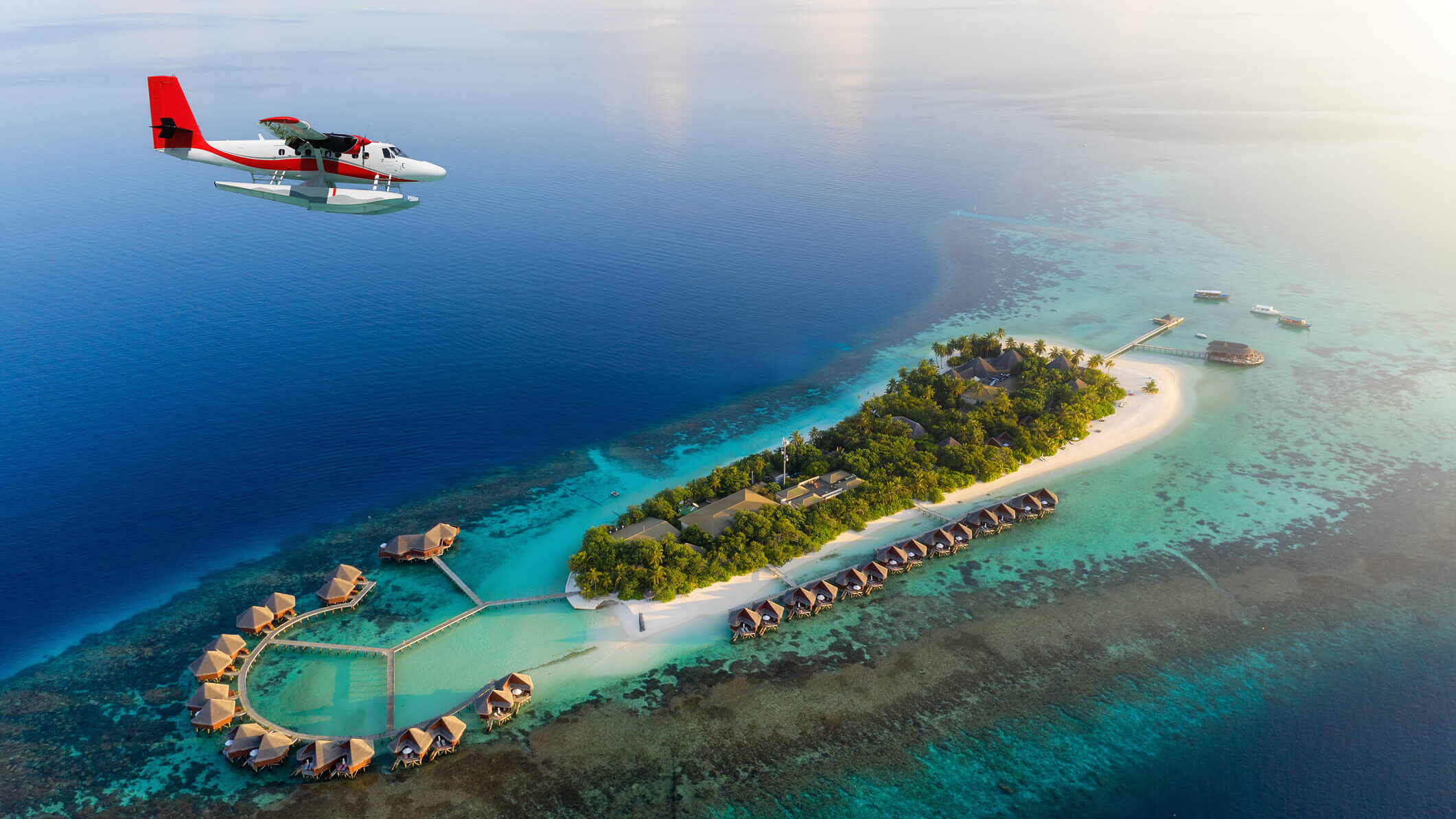 Maldives island plane