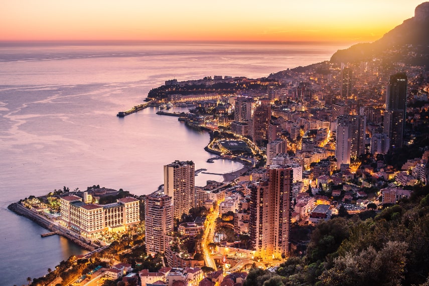 Monaco a best warm place to visit in February in Europe