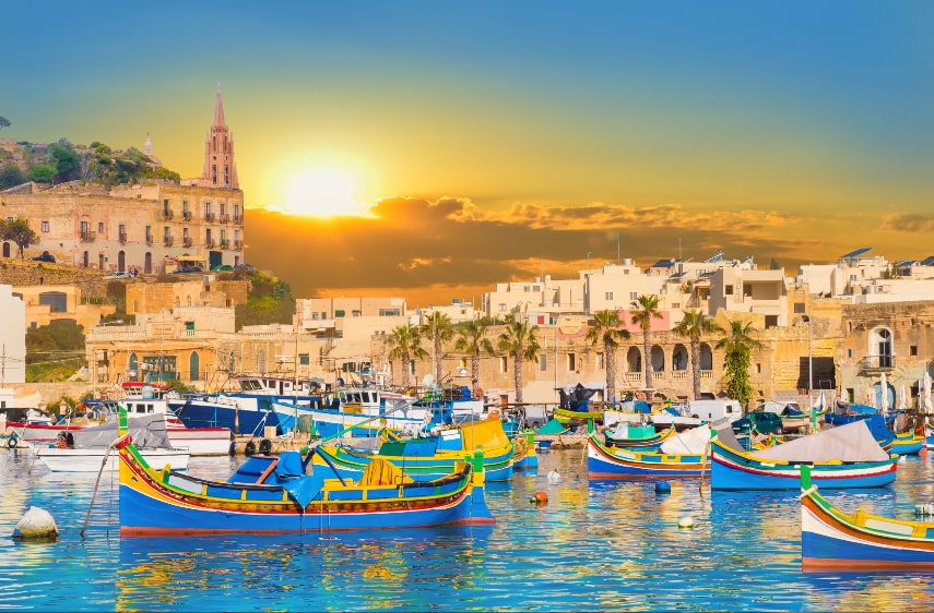 Valletta a best warm place to visit in February in Europe
